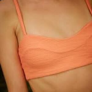 RVCA La Jolla Bikini‎ Top in Coral Size Large NWT